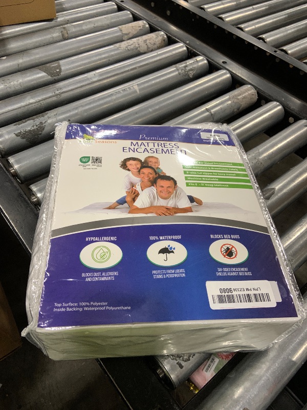 Photo 1 of King Zippered Mattress Protector (8"-11" Depth) Waterproof Encasement Premium Quality Hypoallergenic Bed Cover Protects from Dust White