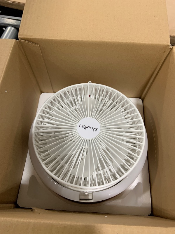 Photo 1 of Table Fan, Rechargeable Desk Fan Remote Control Fan with Auto Oscillation Ultra Quiet 3 Speeds Wind, USB Fan for Bedroom Office Kitchen Outdoor Travel Camping, LED lighting