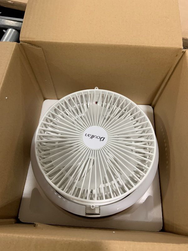 Photo 1 of Table Fan, Rechargeable Desk Fan Remote Control Fan with Auto Oscillation Ultra Quiet 3 Speeds Wind, USB Fan for Bedroom Office Kitchen Outdoor Travel Camping, LED lighting