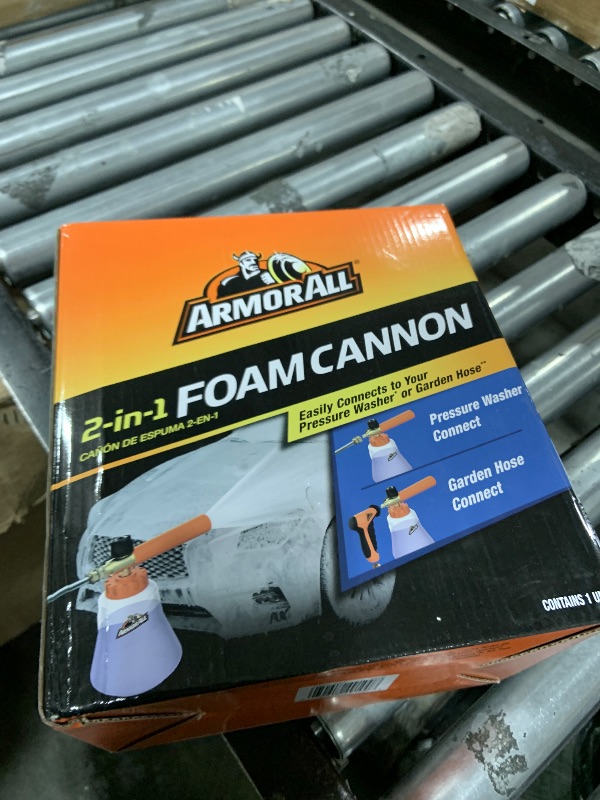 Photo 1 of Armor All 2-in-1 Foam Cannon Kit, Car Cleaning Kit Connects to Power Washers and Garden Hoses for Vehicle Cleaning, Includes Foam Cannon, Foam Applicator and Ergonomic Adaptor, 1 count