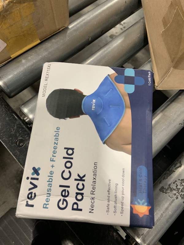 Photo 1 of REVIX Neck Ice Pack Wrap – Reusable Hot Cold Gel Pack for Neck and Shoulder, Large Flexible Design with Soft Plush Lining, Cervical Gel Ice Wrap Ideal for Post-Workout Recovery, Fatigue & Relaxation