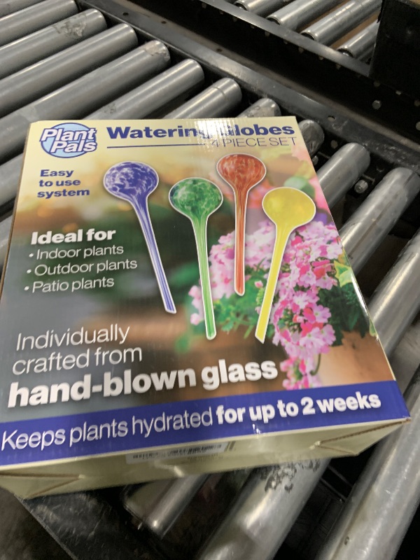 Photo 1 of Maxam Wyndham House, 4 Piece Watering Globe Set, Colorful Hand-Blown Glass Plant Watering System