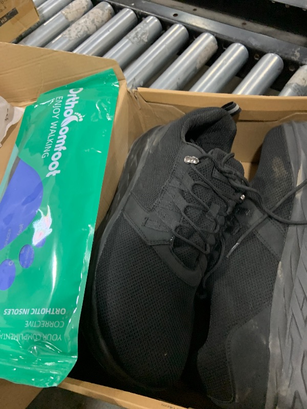 Photo 1 of Men's Orthopedic Diabetic Wide Walking Shoes: Breathable Flat Feet Extra Wide Shoes for Supportive, Cushioned Casual Bunions Cushion Sneakers for Adult, Elderly Black Size 13