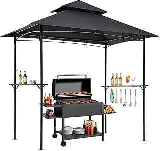 Photo 1 of Endark 8x5FT Outdoor Grill Gazebo with Two Metal Shelves,BBQ Gazebo Single Roof with Aluminum Structure and Galvanized Steel Roof, Outdoor Permanent Hardtop Grill Canopy for Patio, Garden, Backyard