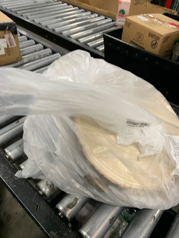 Photo 1 of KARAVELLA (10) Pack 11-13 inches X Large Wood Slices for Centerpieces - Wood Centerpieces for Tables, Rustic Wedding Centerpiece, Natural Wood Slabs, Thin Slices