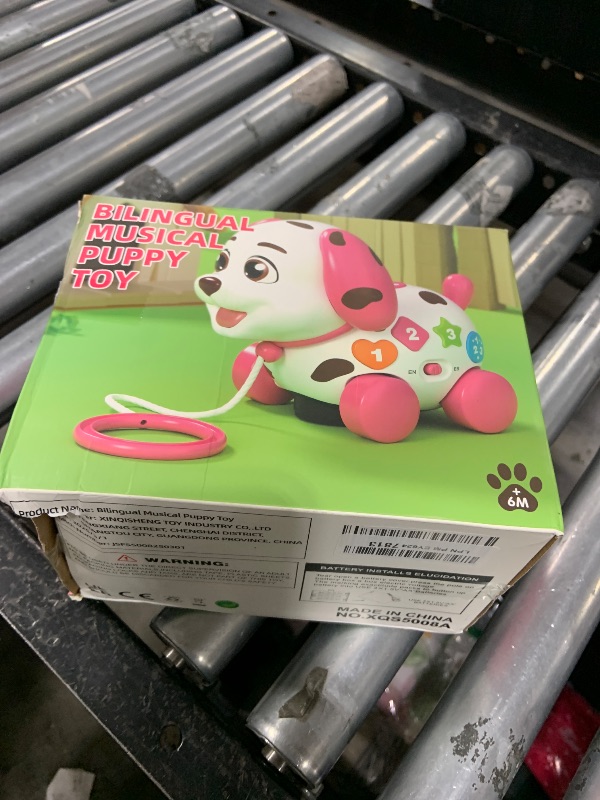 Photo 1 of 3-in-1 Musical Puppy Toys for 1 Year Old Girl Gift, Educational Baby Toy 6-12-18 Month, 1st Birthday Gift for 1 Year Old Girl Boy, First Bilingual Present for 7 8 9 10 Month Infant (Pink)