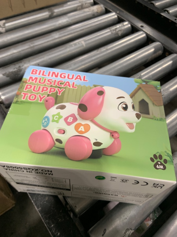 Photo 1 of 3-in-1 Musical Puppy Toys for 1 Year Old Girl Gift, Educational Baby Toy 6-12-18 Month, 1st Birthday Gift for 1 Year Old Girl Boy, First Bilingual Present for 7 8 9 10 Month Infant (Pink)