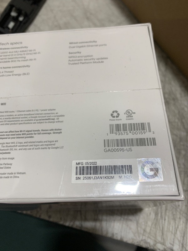 Photo 1 of Google Nest Wifi - Home Wi-Fi System - Wi-Fi Extender - Mesh Router for Wireless Internet - 2 Pack