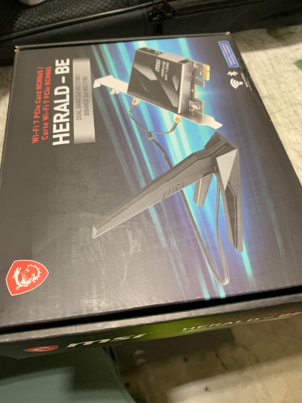 Photo 1 of MSI Herald-BE WI-FI 7 MAX (Wi-Fi 7, 802.11BE, Bluetooth 5.4, PCIe, Multi-Link Operation Technology, External Antenna)
