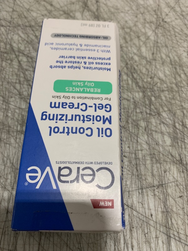 Photo 1 of CeraVe Oil Control Moisturizing Gel-Cream, Face Moisturizer for Oily Skin, Niacinamide, Hyaluronic Acid & Oil Absorbing Technology To Rebalance Oily Skin, Non-Comedogenic, Fragrance Free & Oil-Free