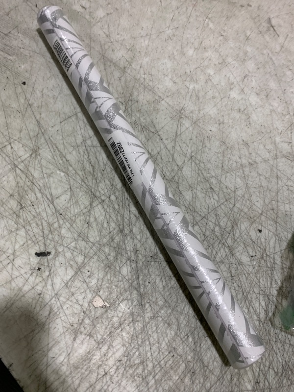 Photo 1 of Amiya Silver Gray Peel and Stick Wallpaper Modern Boho Removable Vinyl Contact Paper Leaf Self Adhesive Bathroom Wallpaper for Cabinets 17.5" x 120" Renter Friendly