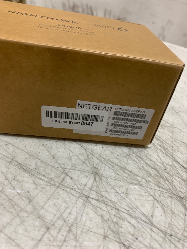 Photo 1 of NETGEAR 4-Stream WiFi 6 Router (R6700AX) – Security Features, AX1800 Wireless Speed (Up to 1.8 Gbps), Covers up to 1,500 sq. ft., 20 Devices – Free Expert Help