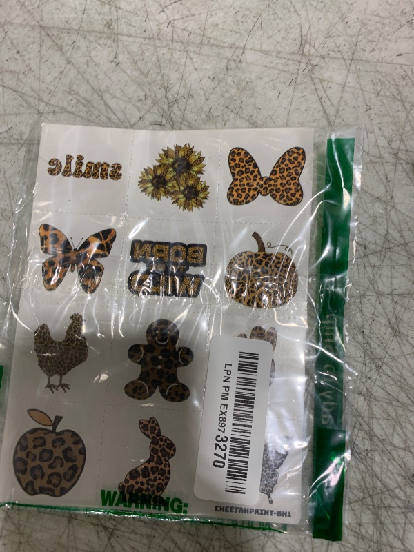 Photo 1 of 96PCS Cheetah Print Temporary Tattoos – Jungle Safari Birthday Party Supplies, Cheetah Stickers for Kids Boys Girls, Fun Favors, Decorations, Classroom Prizes & Gifts