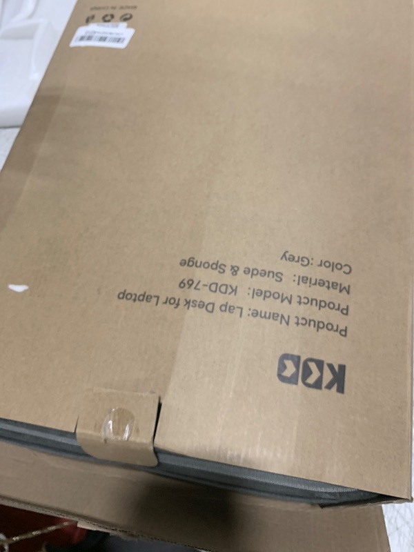 Photo 1 of KDD Laptop Lap Desk with Cushion, Laptop Table with Storage for Bed & Sofa, Adjustable Lap Pillow Stand with Anti-Slip Strip & Cell Phone/Tablet Slot for Home Office College