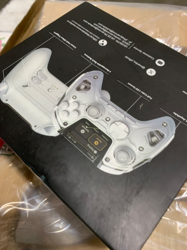 Photo 1 of ManbaOne Interactive Screen Wireless Gaming Controller for PC/Switch/Switch 2/iOS/Android,Hall Effect Stick & Trigger,RGB Lighting,Remappable Buttons,1800mAh with Charging Dock (White)