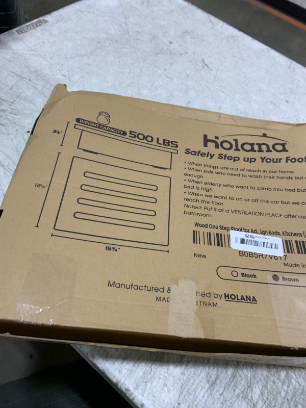Photo 1 of Holana 3.5in Height Wooden Step Stool for Adults (Fully Assembled) - 200 Lbs One Step Stools for High Bed Riser - Small Stepping Stool for Elderly, Seniors, Kid/Bathroom, Bed, Kitchen (Acacia Wood)