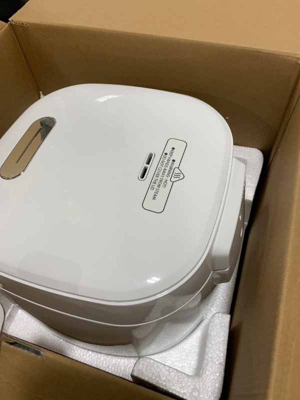 Photo 1 of Joydeem Ceramic Rice Cooker FD20S-W, 4 Cups Uncooked Rice Cookers with Pure Ceramic Inner Pot, 24h Dealy Start, 2L, White