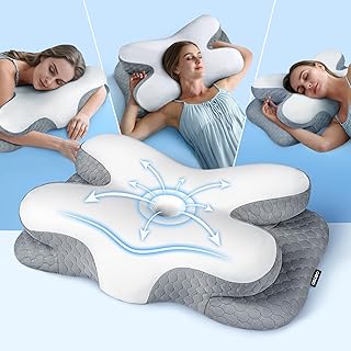 Photo 1 of Osteo Enjoy Pain Relief Sleeping Cervical Neck Pillow, Ergonomic Contour Zoned Fits Side Sleeper, Non-Temperature Affected Memory Foam Pillows, Q-max Cooling Pillow Support Back Stomach Sleepers

