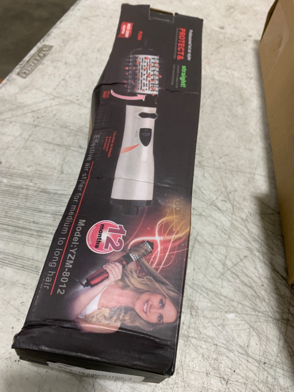 Photo 1 of 3-in-1 Hot Air Styler and Rotating Hair Dryer, Spin Hair Dryer Brush with 2 Interchangeable Brush, Anti-frizz Hot Air Spin Brush Set for Straightening, Drying, and Curling (Red)