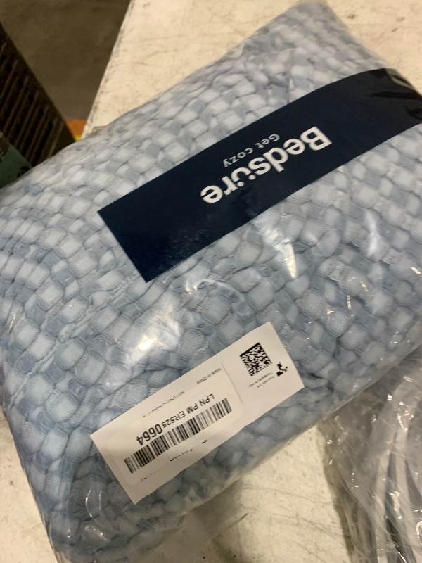 Photo 1 of Bedsure Cooling Cotton Waffle King Size Blanket - Lightweight Breathable Summer Blanket of Rayon Derived from Bamboo for Hot Sleepers, Luxury Throws for Bed, Couch and Sofa, Fog Blue, 104x90 Inches