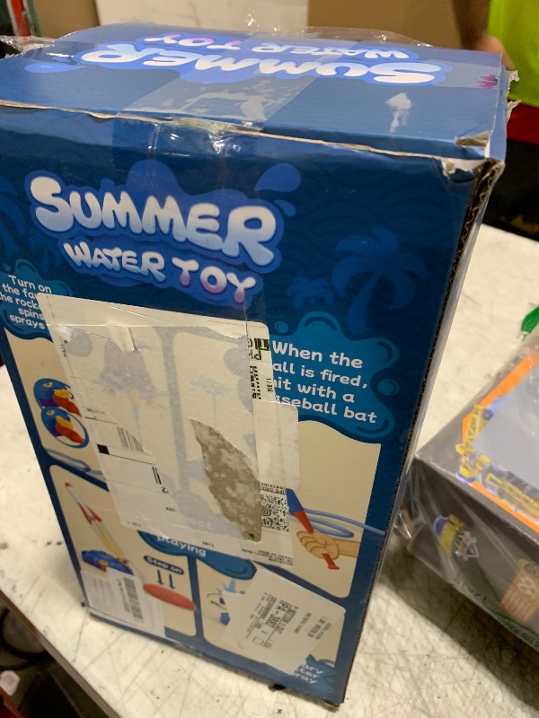 Photo 1 of 4-in-1 Water Sprinkler Baseball Toy, Water-Spraying Rocket, Water Baseball Game, Rocket Launch Game, Spinning Water Sprayer Outdoor Summer Toys for Boys Girls Outside Water Game Toys for Kids 3-12