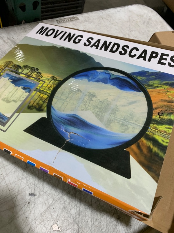 Photo 1 of NIUCOO Sand Art Liquid Motion, Moving Sand Art Picture 3D Sea Sandscape, Flowing Sand Frame Adult Kid Large Desktop Art Toys (Large)