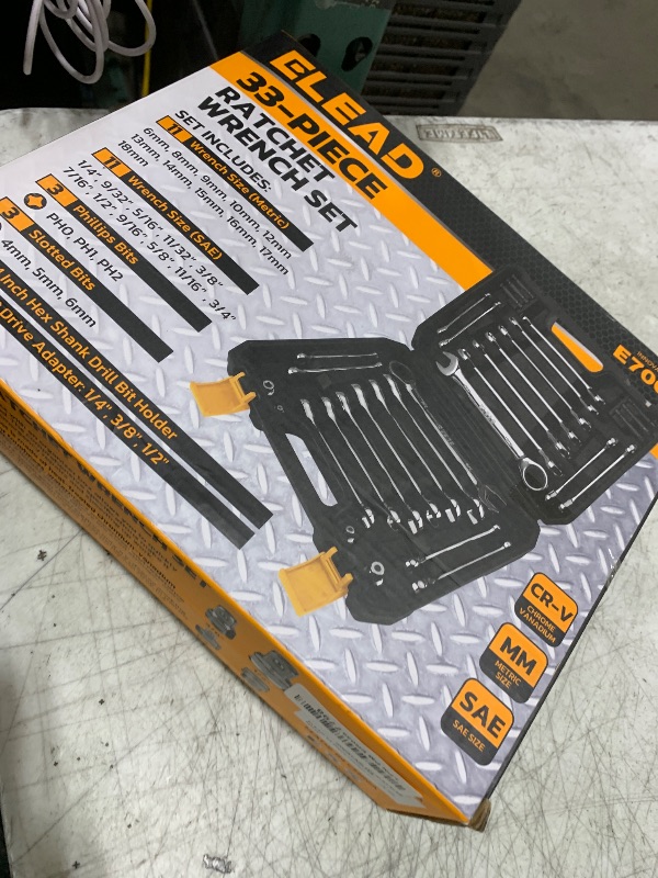 Photo 1 of ELEAD 33-Piece Combination Ratchet Wrench Set | CR-V Steel | SAE & Metric Sizes | 72-Tooth Gear Design | Organizer Carry Case | Ideal for Mechanics & DIY