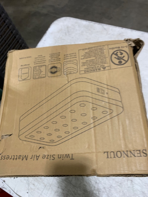 Photo 1 of SENNOUL Air Mattress Twin with Built in Pump - Upgraded Single Blow Up Bed, 2 Mins Quick Self Inflatable, 18"/550lbs Max, Strong Support, Flocked Top, Puncture Resistant, for Camping,Home,Guests