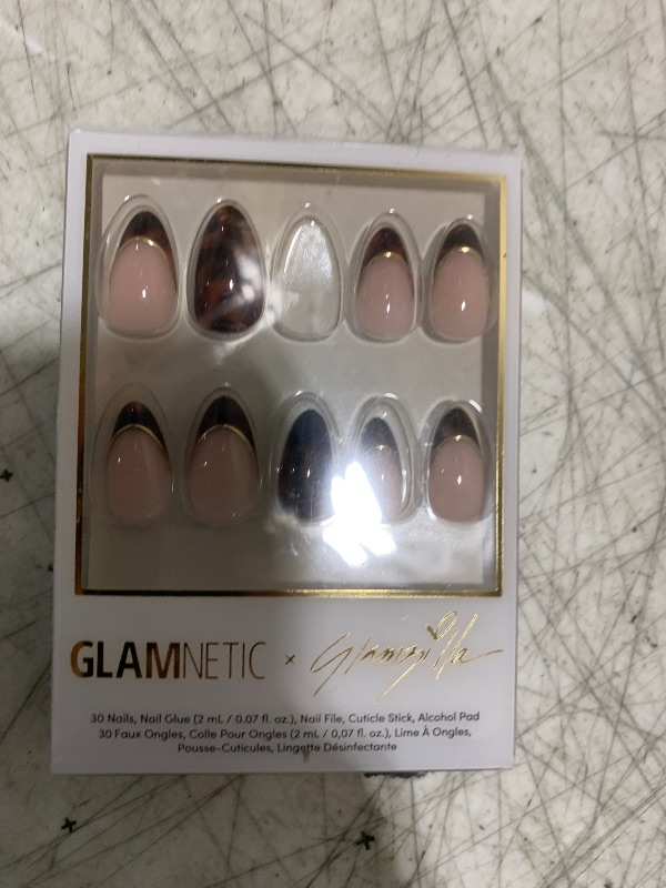Photo 1 of Glamnetic x GLAMZILLA Press On Nails - KILLAZILLA | Short Almond Tortoiseshell Fake Nails with French Tips, Salon Quality | 15 Sizes - 30 Nail Kit with Glue