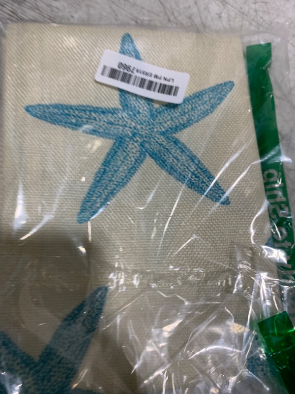Photo 1 of Blue Starfish Table Runner,Nautical Beach Table Runner Decor for Dinning Room Kitchen Ocean Sea Decorations for Holiday Party, Housewarming Gifts for Women Friends Couple, 13X72Inches