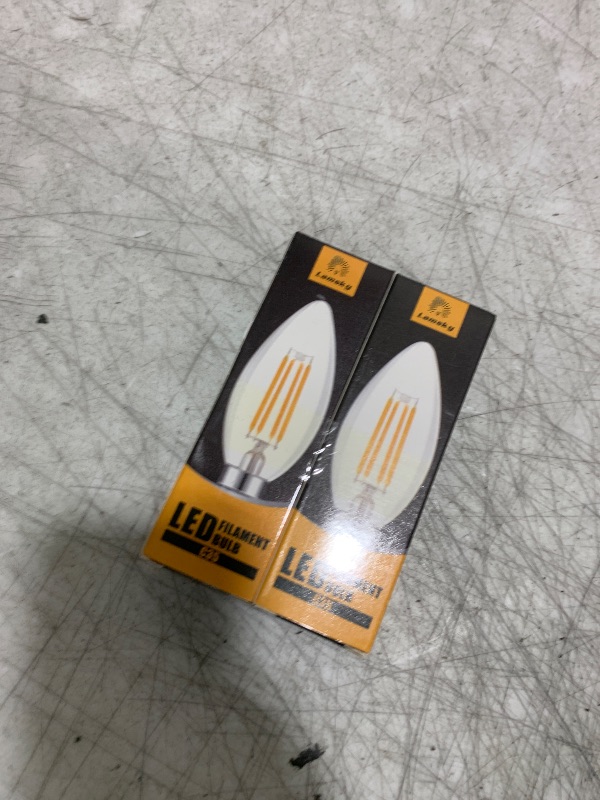 Photo 1 of Lamsky E14 Base LED Filament Candle Shape Light Bulb,E14 European Base Bulb,Warm White 2700K 400LM 40W Equivalent,C35 Clear Glass Torpedo Shape Bullet Top,No-Dimmable (2-Pack)