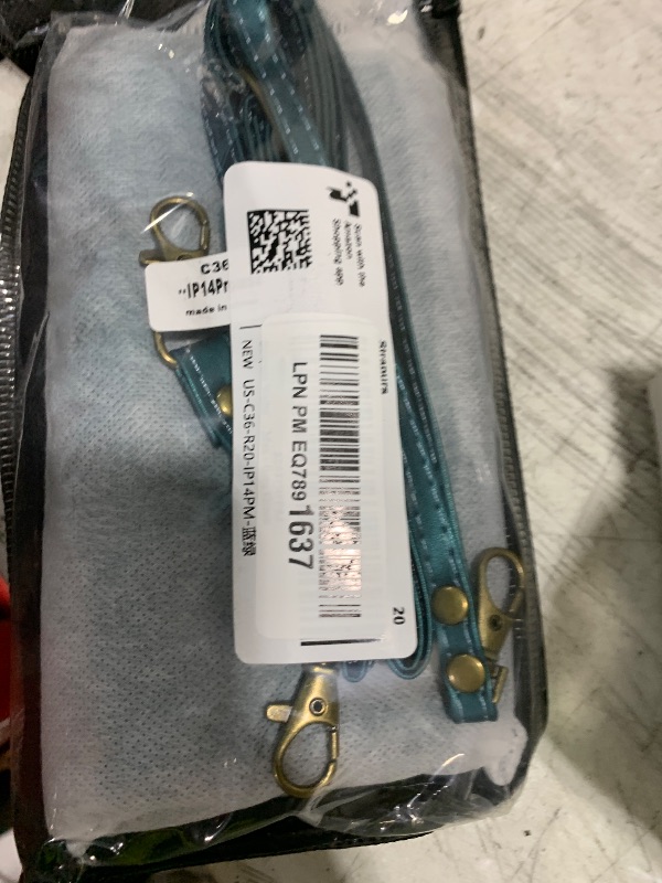 Photo 1 of Strapurs Wallet Case Compatible with iPhone 14 Pro Max RFID Blocking 10-Card Holder Soft PU Leather Magnetic Snap Shoulder Strap Zipper Pocket Phone Case Fit for iPhone 14 Pro Max - Blue Green
