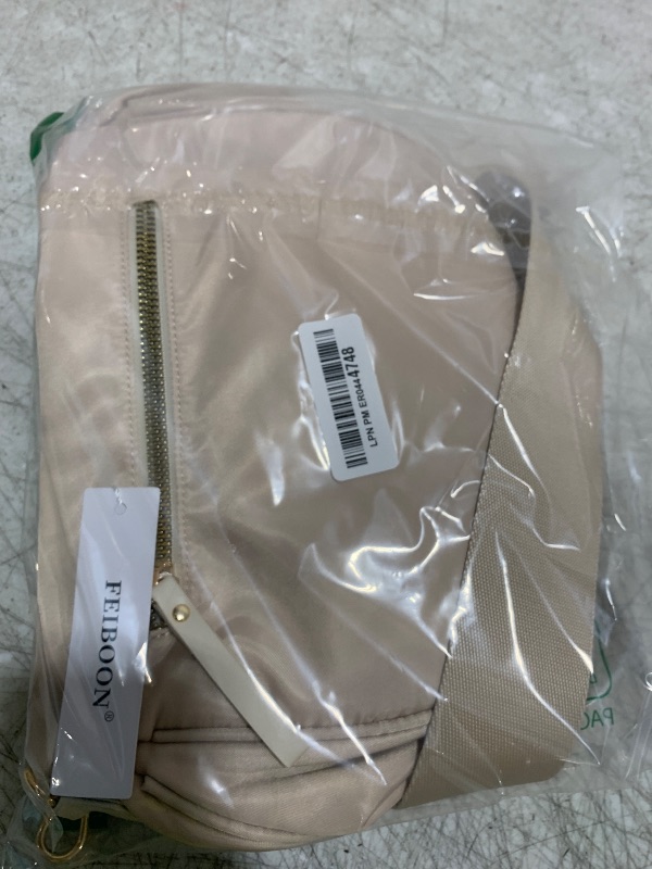 Photo 1 of FEIBOON Spacious Nylon Crossbody Bag Bum Bag Handbags Wallets Purses Trendy Shoulder Bag for Women (beige)