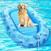 Photo 1 of Dog Float for Pool with Handle and Rope,59 x 35 Inch Dog Pool Float for Small Medium and Large Dogs,Inflatable Foldable Summer Pet Raft Swimming or Lake Water Games,Hold up to 150 Pounds
