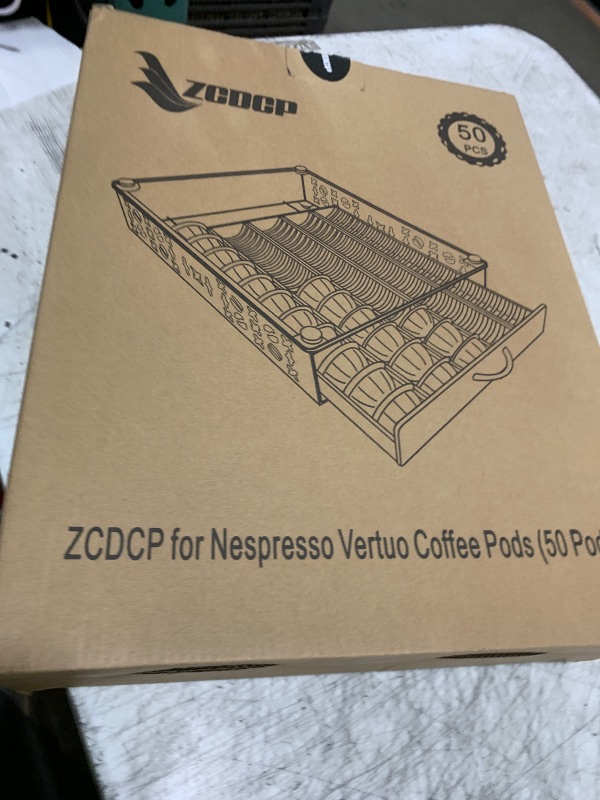 Photo 1 of ZCDCP for Coffee Pod Holder, Vertuo Pod Holder Drawer Glass Top Coffee Pod Organizer Storage (50 Pods Capacity)