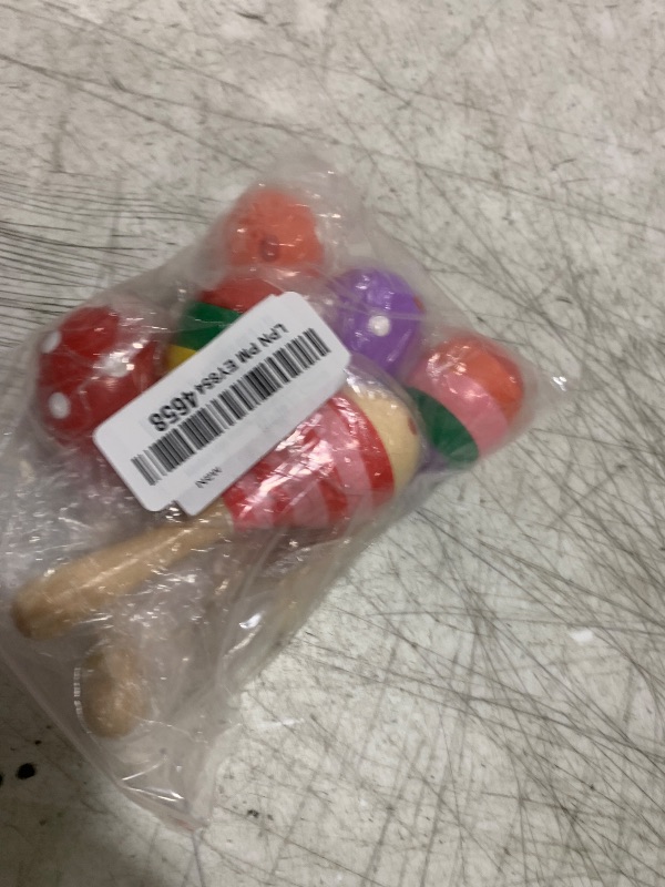 Photo 1 of Islmlisa Mini Wooden Maracas Rattles Egg Shaker Kids Musical Party Favor Kid Baby Shaker Sand Hammer Toy (Random Color Pattern)
