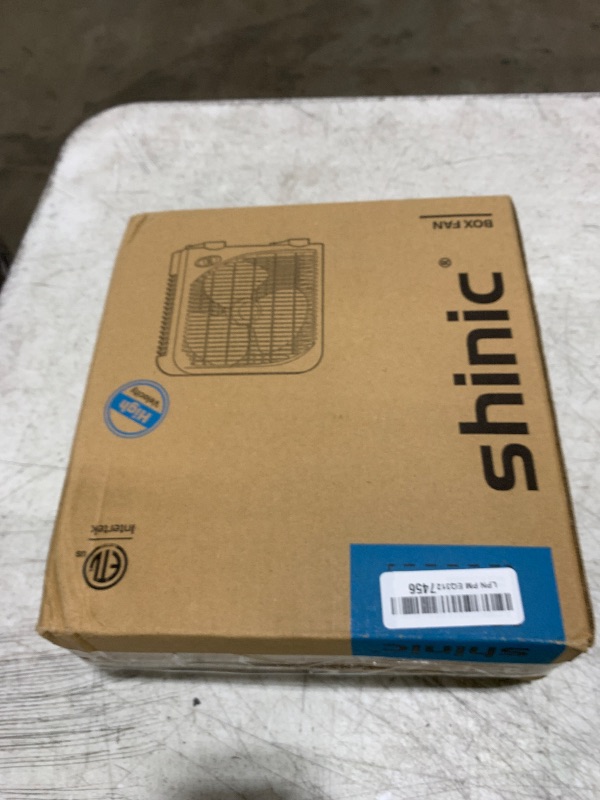 Photo 1 of shinic 10" Tabletop Box Fan for Bedroom, 2 Speeds, Quiet Table Fan with Strong Airflow, Energy Efficient Small Box Fan, Portable Kitchen Exhaust Fan for Bedroom Bathroom Office Dorm Workshop, White