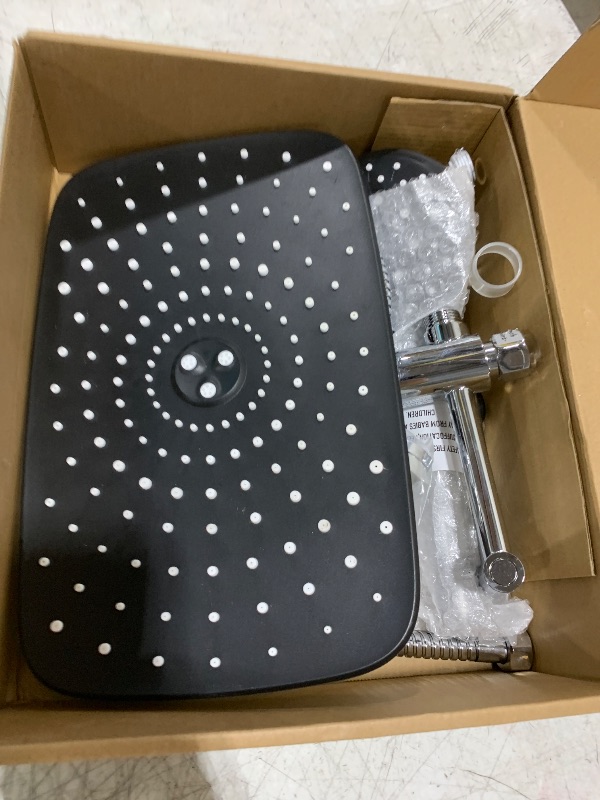 Photo 1 of Veken 11.8'' Rain Shower Head with Handheld Spray Combo, Extension Arm for Rainfall Showerhead, Muti-modes Massage High Pressure Hand Held Shower Heads with Hose, Anti-Clog Nozzles & Bathroom(Chrome)