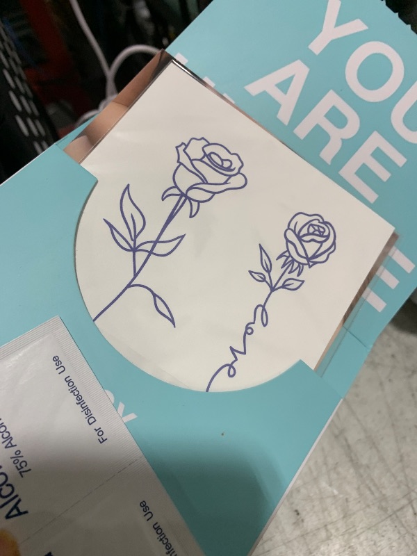 Photo 1 of 5X2Y Tattoo Tech, Long Lasting Temporary Tattoos, Last 1-2 Weeks, Waterproof, Semi Permanent Tattoo, Realistic look, No Adhesive, No reflection (Two Rose)