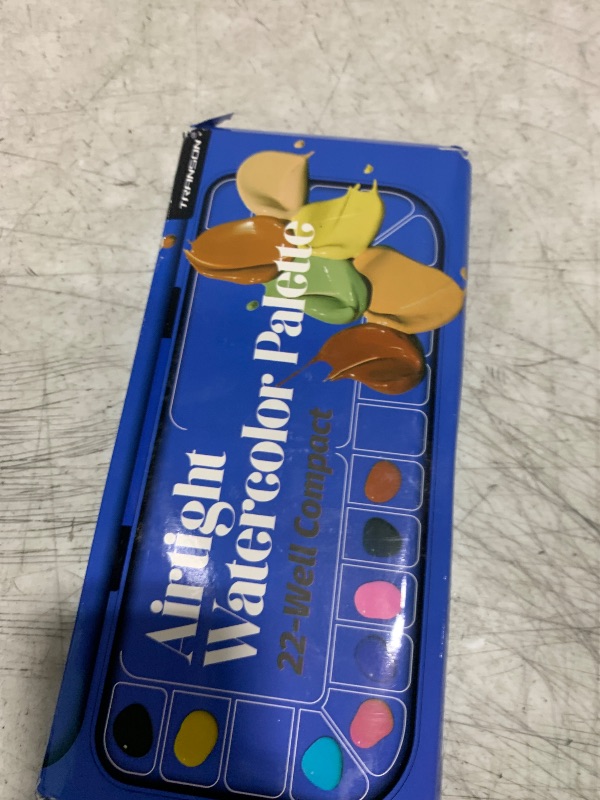 Photo 1 of Transon Watercolor Palette Folding with Lid 18wells 2 Mixing Areas and 1 Large Mixing Tray Also for Gouache Acrylic Paint Palette Purple Color