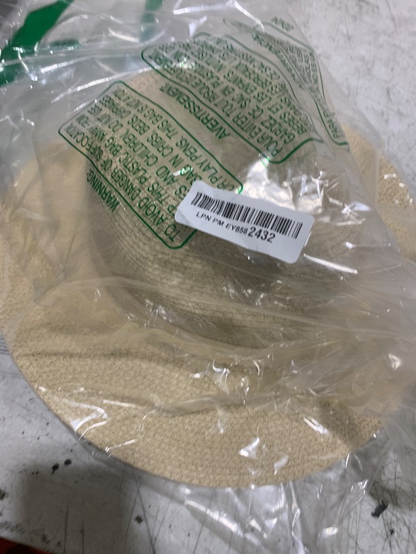 Photo 1 of Lanzom Women Wide Brim Straw Panama Roll up Hat Fedora Beach Sun Hat UPF50+ (Z-Beige Ribbon Khaki)