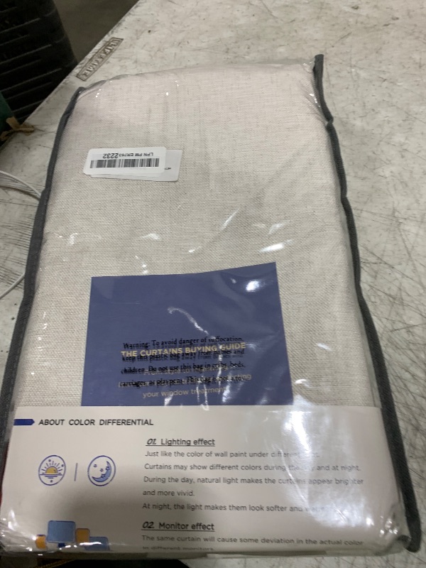Photo 1 of INOVADAY 100% Blackout Curtains for Bedroom, Black Out Curtains 84 Inch Long, Clip Rings Linen Blackout Drapes, Thermal Insulated Room Darkening for Living Room, 2 Panels - Beige,W50xL84