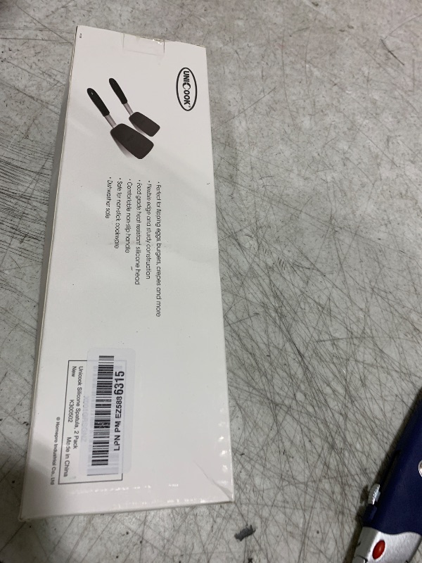 Photo 1 of Unicook 2 Pack Flexible Silicone Spatula, Turner, 600F Heat Resistant, Ideal for Flipping Eggs, Burgers, Crepes and More, Black