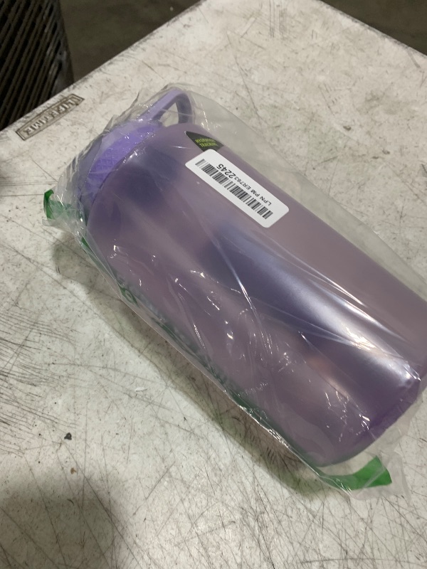 Photo 1 of ZULU Goals 64oz Large Half Gallon Jug Water Bottle with Motivational Time Marker, Covered Straw Spout and Carrying Handle, Perfect for Gym, Home, and Sports, Tropical Violet