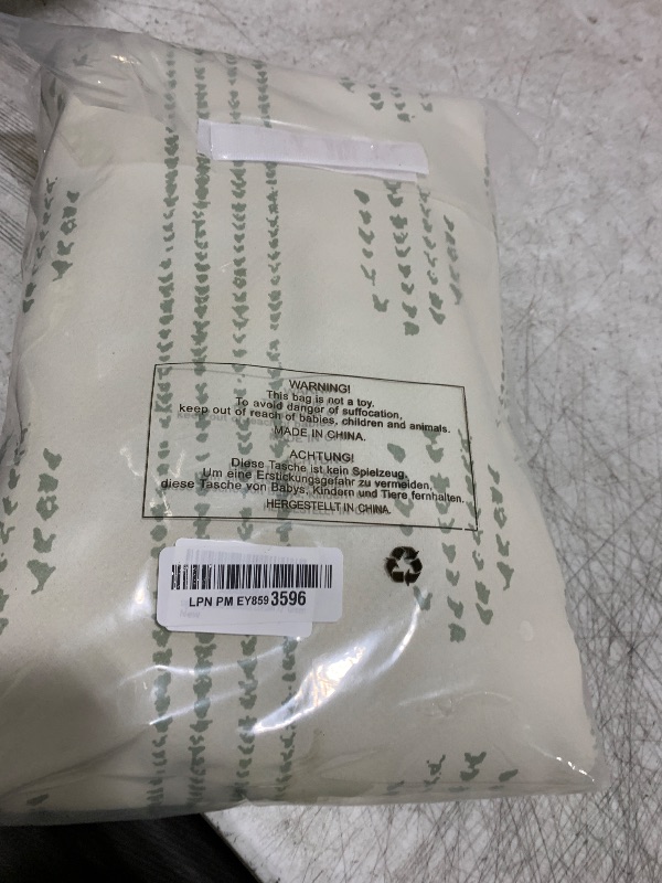 Photo 1 of ugoutry 100% Boho Blackout Curtains 72 Inches Long for Bedroom, Green on Beige Patterned Bohemian Curtains for Living Room, Geometric Striped Thermal Insulated Window Drapes Gromment Top 2 Panels