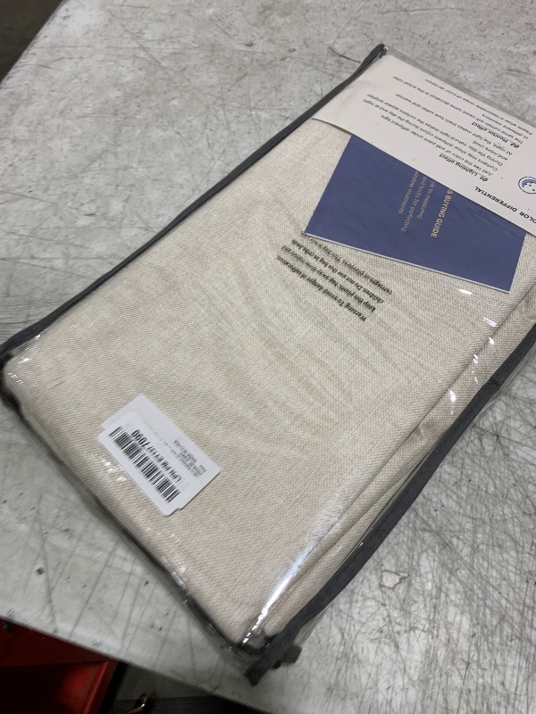 Photo 1 of 100% Blackout Shield Linen Blackout Curtains for Bedroom 96 Inches Long, Back Tab/Rod Pocket Living Room Drapes, Thermal Insulated Blackout Curtains 2 Panels Set, 50" W x 96" L,Cream