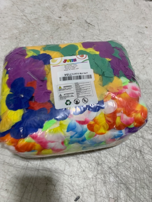 Photo 1 of JOYIN 120 Counts Hawaiian Leis Bulk, Colorful Tropical Flower Leis for Kids Adults Hawaiian Beach Luau Party Favors Decorations
