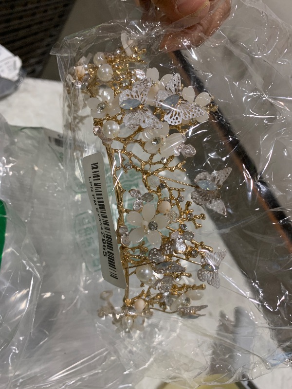 Photo 1 of Brishow Gold Butterfly Tiaras Queen Crowns Quinceanera Headdress for Women (Gold)
