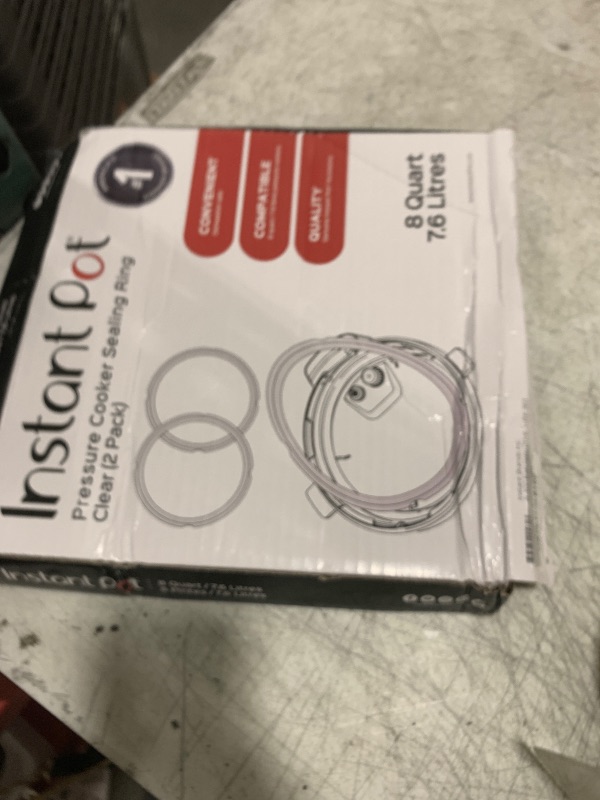 Photo 1 of Instant Pot 2-Pack Sealing Ring 8-Qt, Inner Pot Seal Ring, Electric Pressure Cooker Accessories, Non-Toxic, BPA-Free, Replacement Parts, Clear