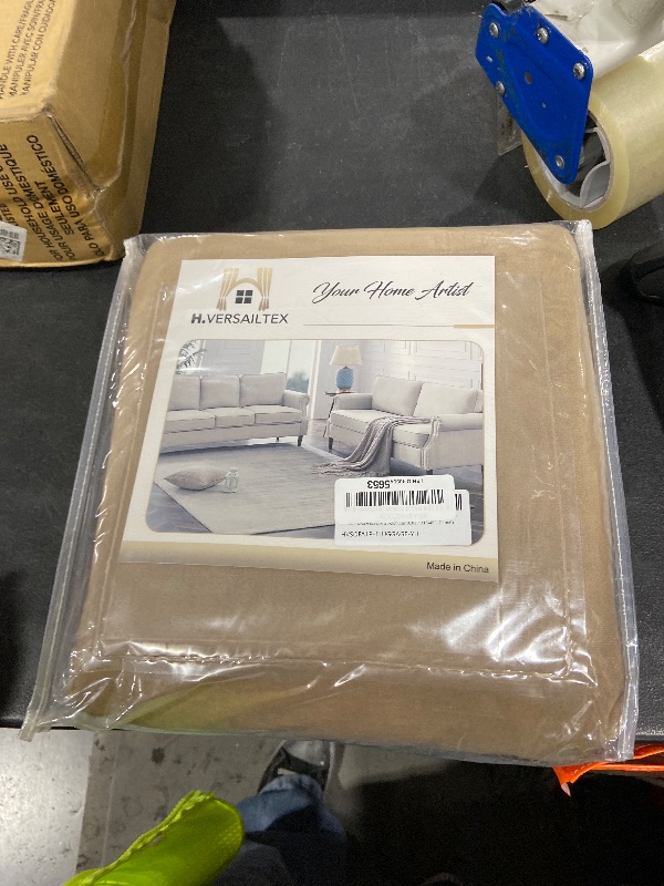 Photo 1 of H.VERSAILTEX Stretch Velvet Armchair Cover Couch Covers 1 Cushion Chair Slipcover for Living Room Furniture Cover Crafted from Thick Comfy Rich Velour (Chair 31"-49", Camel)